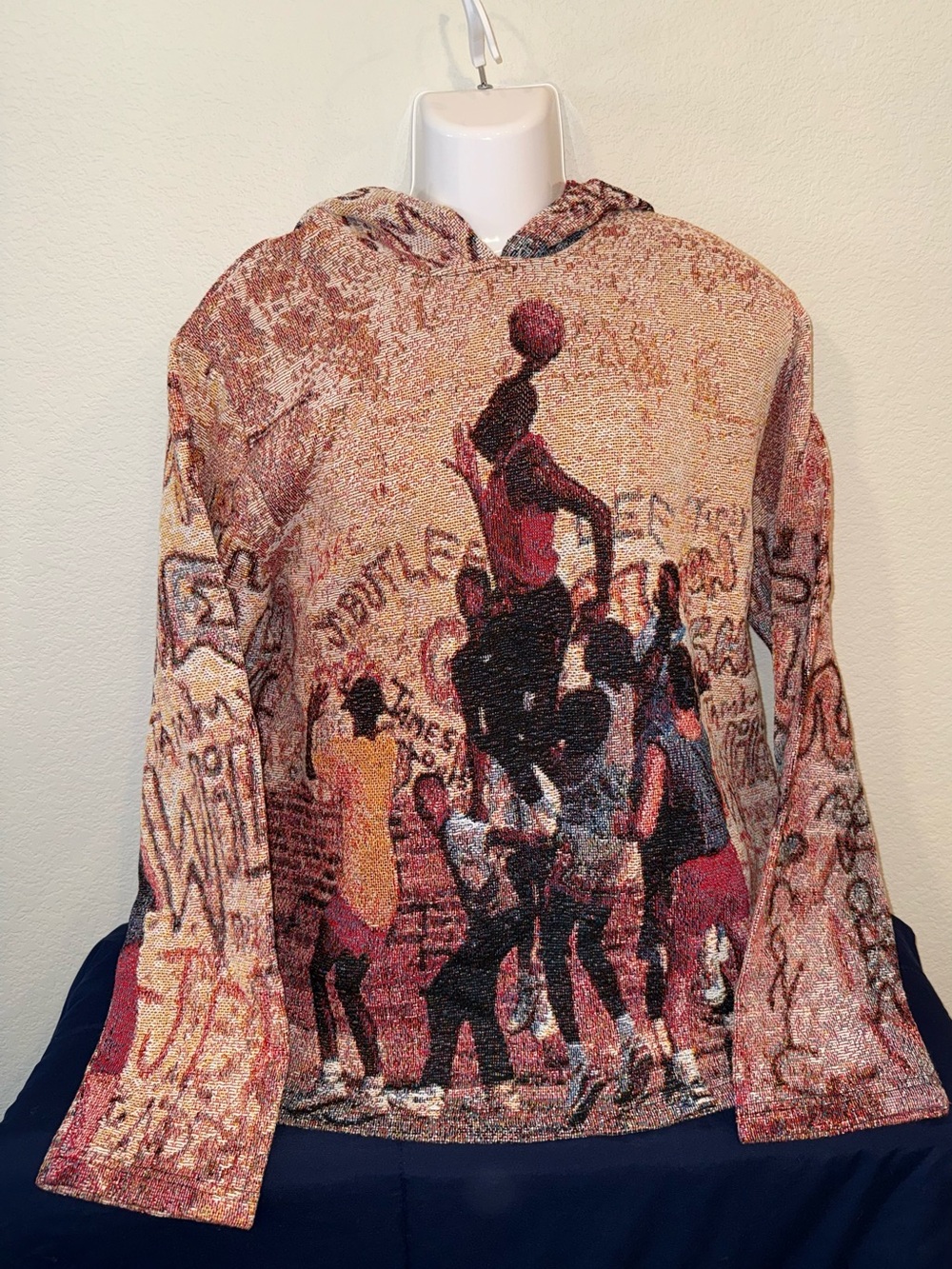 Team Us Sports Club Michael Jordan "Playground" Woven Tapestry Hoodie- Large